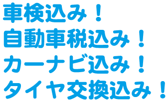 車検込み!自動車税込み!カーナビ込み!タイヤ交換込み!