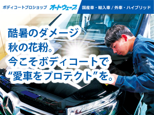 酷暑のダメージ、秋の花粉。今こそボディコートで“愛車をプロテクト”を。